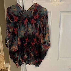 Nicole Miller Vibrant Floral Blouse - Multicolor
